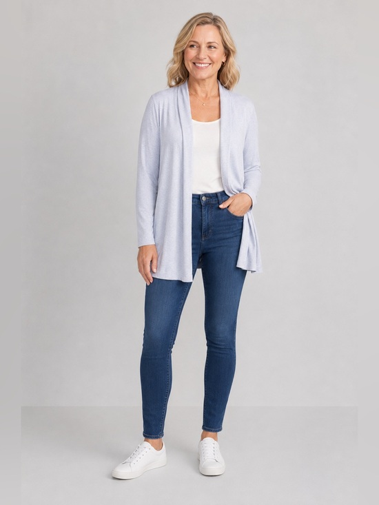 LOFT Sweaters - LOFT Light Blue Open Front Long Cardigan Sweater Size L